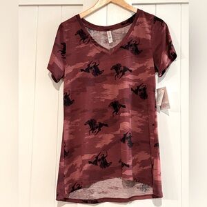 LulaRoe Christy T - Size M - Horse Print